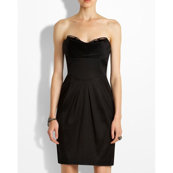 BCBG BCBGMAXAZRIA DRESS STRAPLESS RUFFLED BUST NWT sz 6 - Picture 2 of 11